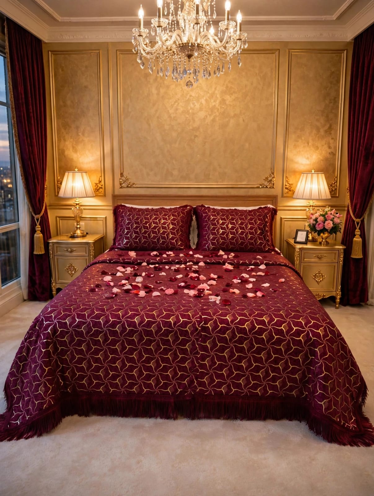 Royal Lace Border Luxury Bedsheet Set | Premium Soft Fabric | Elegant Bedroom Bedding