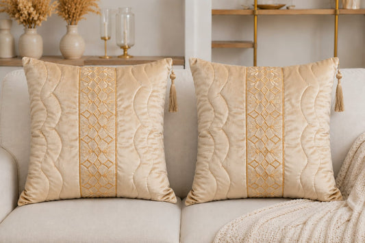 Luxury Velvet Jacquard Cushion Cover – Elegant Style-16x16 Inch