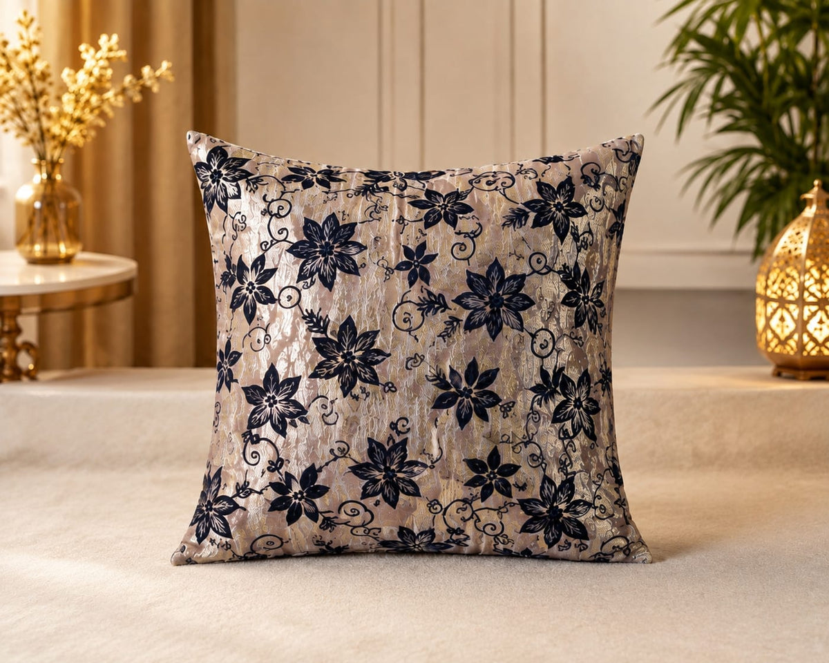 Jacquard Floral Cushion Covers – Elegant Home Decor-16x16 Inch