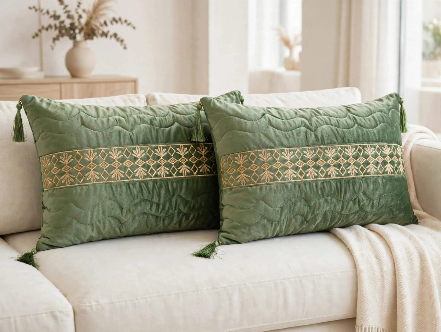 🖤 Premium Embroidered Velvet Pillow Pair | Luxury Black & Gold | Soft Decorative Bed Pillows | Elegant Bedroom Décor ✨