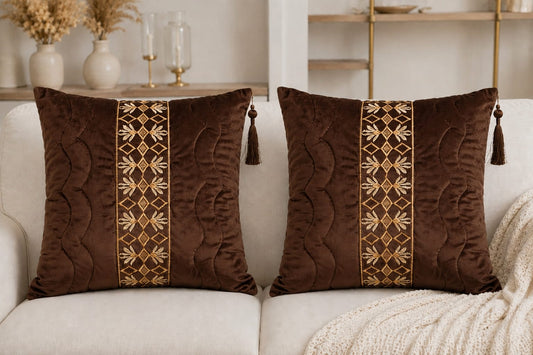 Luxury Velvet Jacquard Cushion Cover – Elegant Style-16x16 Inch
