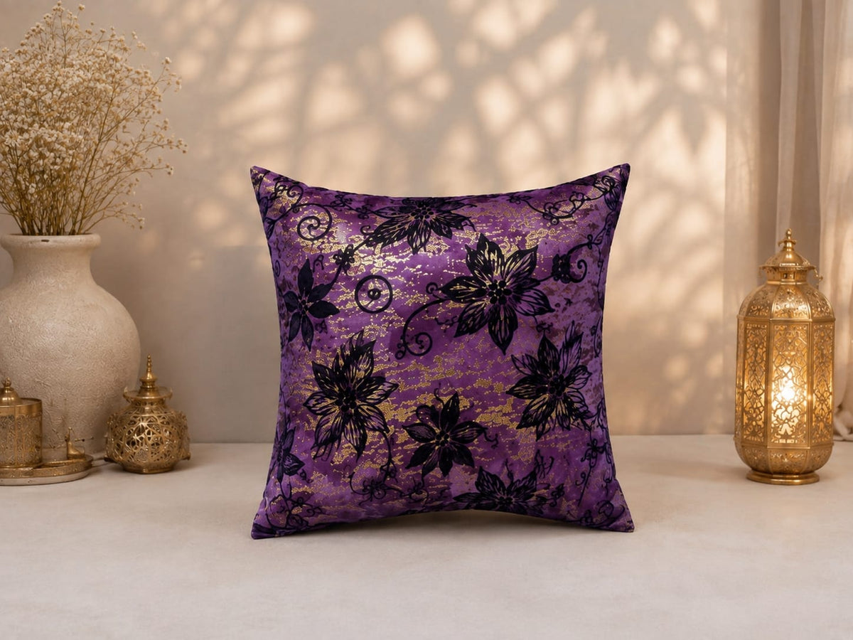 Jacquard Floral Cushion Covers – Elegant Home Decor-16x16 Inch